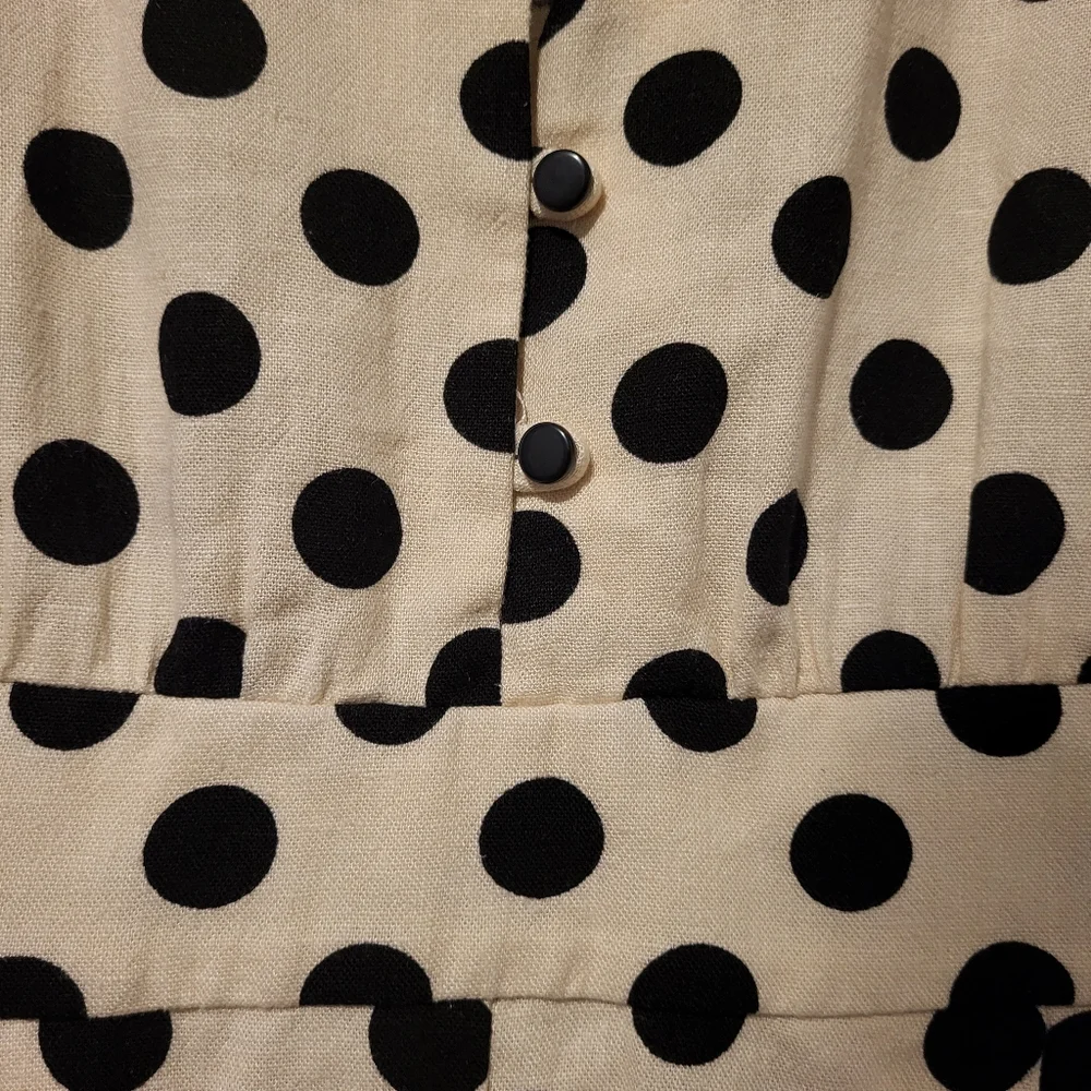 Zara Black & Ivory Polka Dot Romper Size XS
